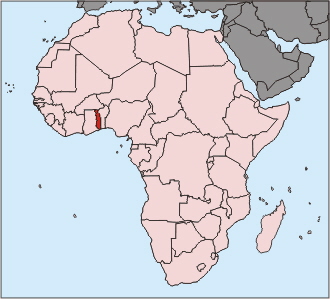 Die geographische Lage von Togo